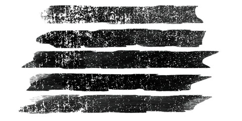 Black ink brush strokes set hand drawn grunge paint textures isolated on white background vector © hnasiri