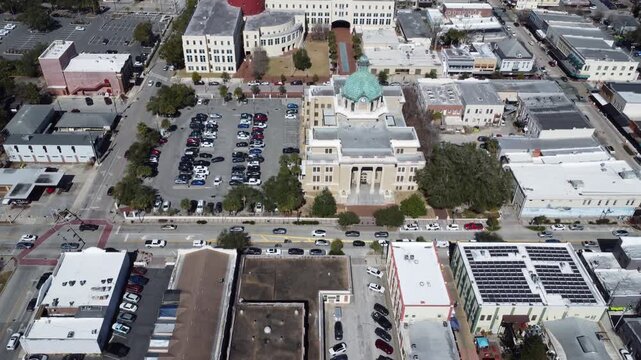 Downtown Deland drone shot