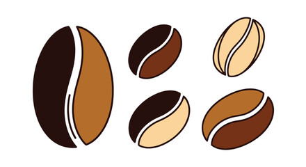 Coffee Beans Line clean color illustration