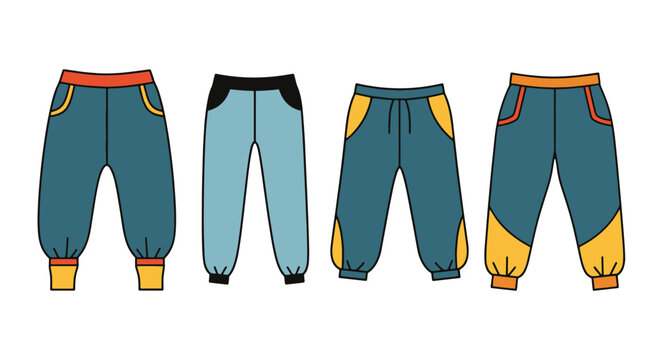 Harem Pants Line art creative soft tone vector