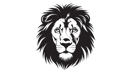 Obraz premium Black and White Lion Head Vector Illustration