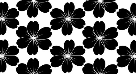 Fototapeta premium Black Flowers Isolated on White Background.
