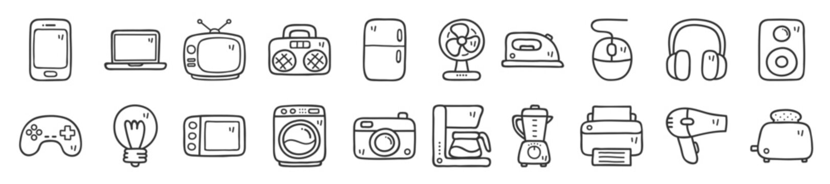 Home device icon set vector