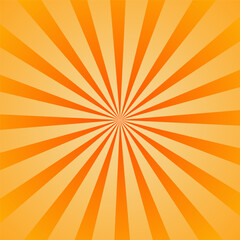 Obraz premium Orange Sunburst Radial Background Vector with Retro Rays Pattern