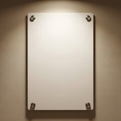 Blank Rectangle Sign, Wall, and Hardware Fixtures