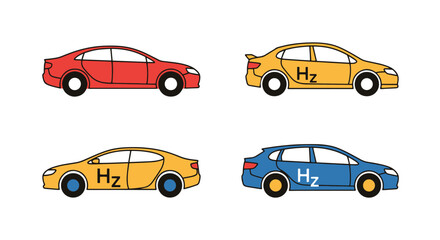 Fototapeta premium Hydrogen Car Line creative abstract concept vector