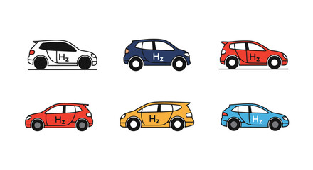 Naklejka premium Hydrogen Car Line abstract modern art vector