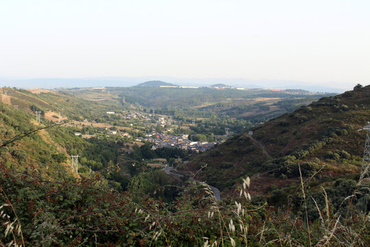 Molinaseca from High Above July 2024 Town visible far below