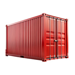 Vibrant Red Cargo Shipping Container, Modern Logistics and Global Trade