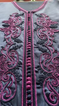 Moroccan jellaba Embroidery Details. women clothing.	