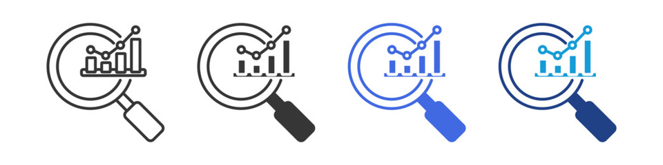 Fototapeta premium monitoring icon set multiple style collection 