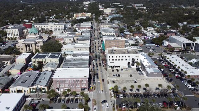 Downtown Deland drone shot