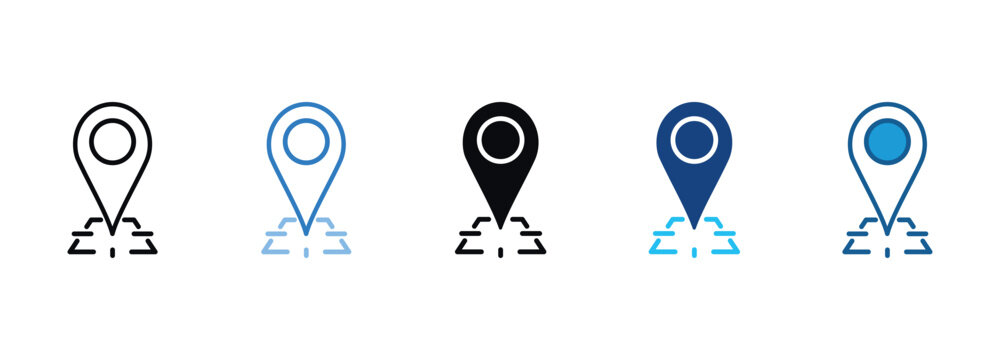 Position Icon Set Multiple Style Of