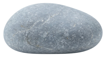 Smooth Grey River Stone with Texture Isolated