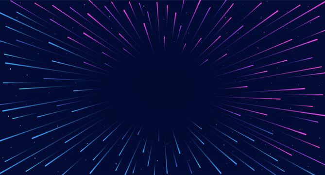 Glowing moving lines of light in a flash. Dynamic, bright, circular explosion of light rays.