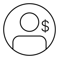 financial agent line icon with editable stroke