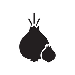Sprouting Onion Bulb Silhouette Vector - Vegetable Growth and Agricultural Germination Graphic