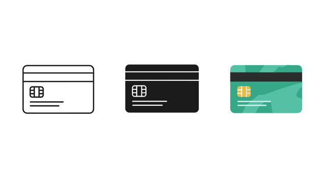 Three different colored credit card designs Vector