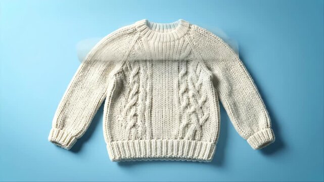 A flat pattern transforms into a cozy knitted sweater. This creative process highlights handmade fashion.