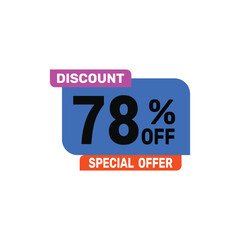 Fototapeta premium 78 percent off special offer discount banner for sales