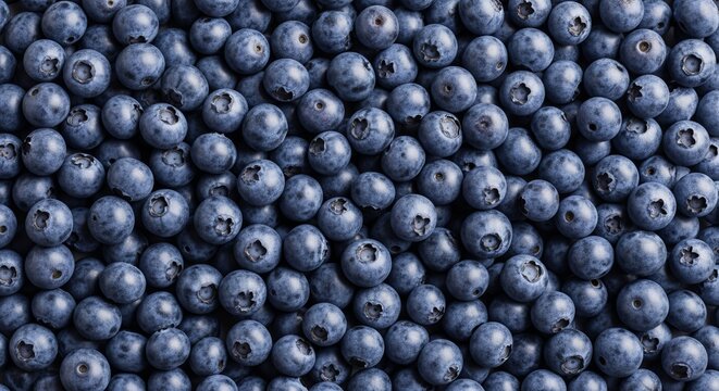 A Vibrant Blueberry Harvest Display Featuring Fresh, Juicy Berries on a Rustic Wooden Table