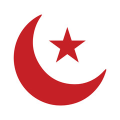 crescent moon and star islamic symbol Vector Illustration