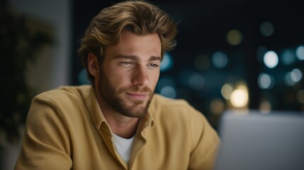 Obraz premium Engaging home office where a motivated entrepreneur works alongside a responsive ai assistant, showcasing enhanced workflow and creativity with innovative tech. Bright, energizing light, minimalist