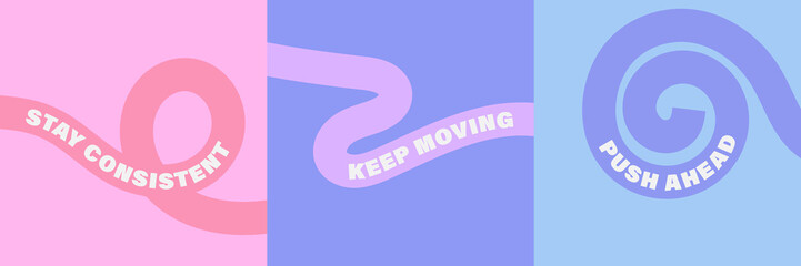 Fototapeta premium Vibrant abstract poster with flowing shapes in warm colors featuring colorful, fluid wavy lines for a dynamic, modern feel, motivational design typography for creative wall art