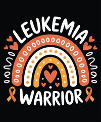 Leukemia awareness warrior rainbow heart support vector illustration