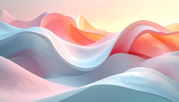 Serene landscape with wavy hills and soft colors during sunrise viewed from a high vantage point