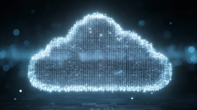 Abstract cloud computing graphic with digital data network concept