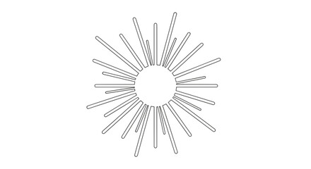 Obraz premium Simple Black and White Sun Icon.