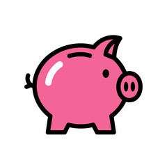 Obraz premium A pink piggy bank illustration, symbolizing saving money