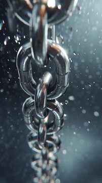 Metal Chain Dropping and Forming Spiral Shape