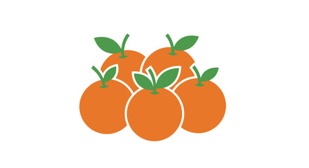 Vibrant orange fruit arrangement illustration against a clean white backdrop