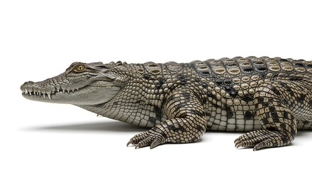 Fototapeta premium Crocodile Isolated on White Background