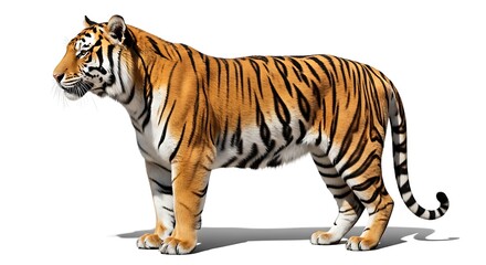 Obraz premium Realistic Tiger Full Body Studio Cutout