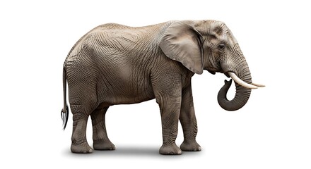 Obraz premium African Elephant Isolated on White Background