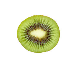  Kiwi fruit. Slice of fresh green kiwi fruit isolated on white.