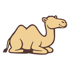 Cute Sleeping Camel Cartoon Illustration