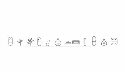 Medical icon set, pill and capsule medicine icon