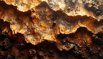 Obraz premium Glowing cave illuminated by sunlight from above showcasing rocky texture and natural patterns in a breathtaking underground scene