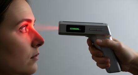 Biometric Facial Recognition Scan with Infrared Scanner Cybersecurity and Identity Verification Technology