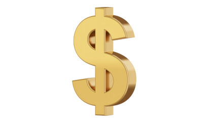 Obraz premium Golden dollar sign currency finance isolated on a transparent background