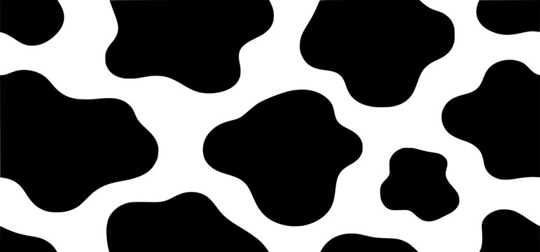 Black and white cow pattern seamless background design
