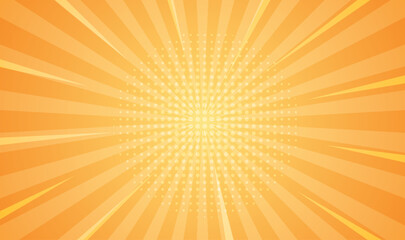 Fototapeta premium Orange Sunburst Background with Glowing Center and Radial Rays – Bright Retro Summer Burst Gradient Backdrop for Posters, Ads, Social Media and Web Design 
