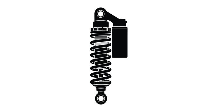 Black and white illustration of a motorcycle rear shock absorber