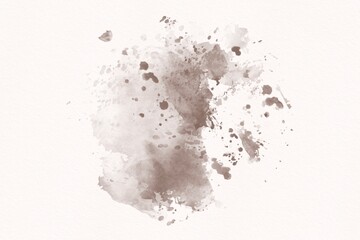 Brown Watercolor Splash Decoration Abstract Paint On White Paper Background
