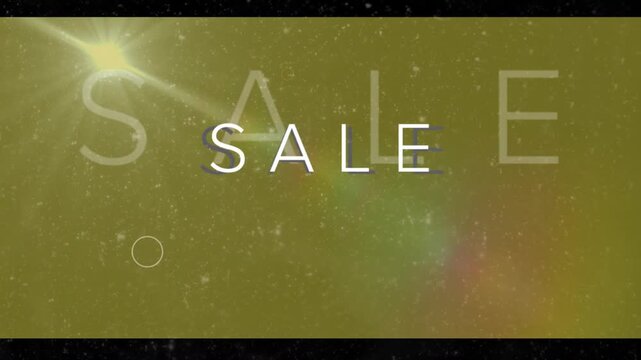 Dark title card ending, centered SALE text emerging and pulsing across widescreen, promoting offer