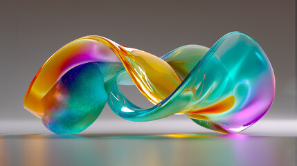 クリスタルでできたアブストラクトオブジェ